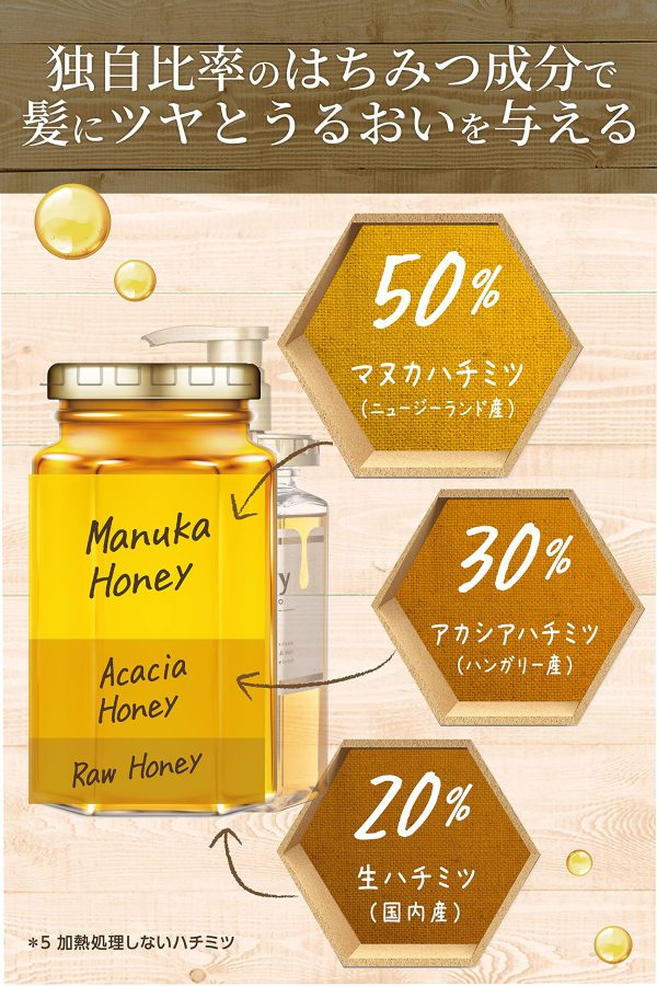 Honey Deep Moist Shampoo Refill Japan 350Ml Super Moist Organic Intensive Moisturizing on Sale - Image 4