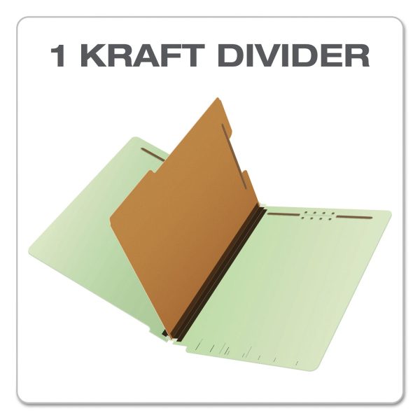 End Tab Classification Folders, 2  Expansion, 1 Divider, 4 Fasteners, Legal Size, Pale Green Exterior, 10 Box Online Hot Sale - Image 4