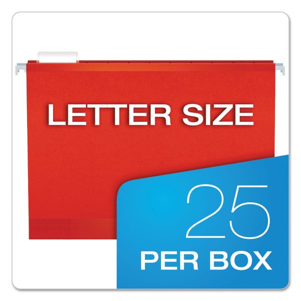 Colored Reinforced Hanging Folders, Letter Size, 1 5-Cut Tabs, Red, 25 Box Sale - Image 5