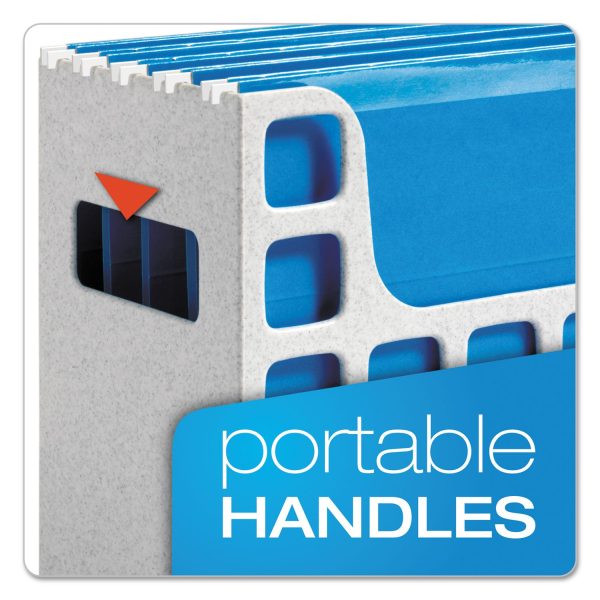 Desktop File With Hanging Folders, Letter Size, 6  Long, Granite Supply - Image 5