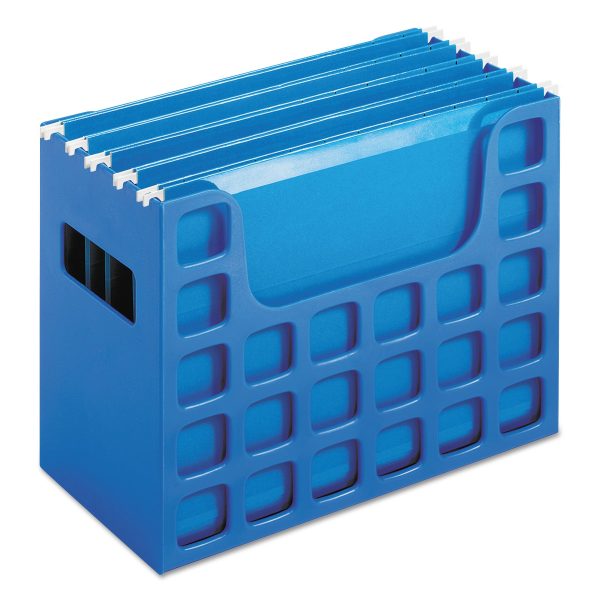 Desktop File With Hanging Folders, Letter Size, 6  Long, Blue For Discount