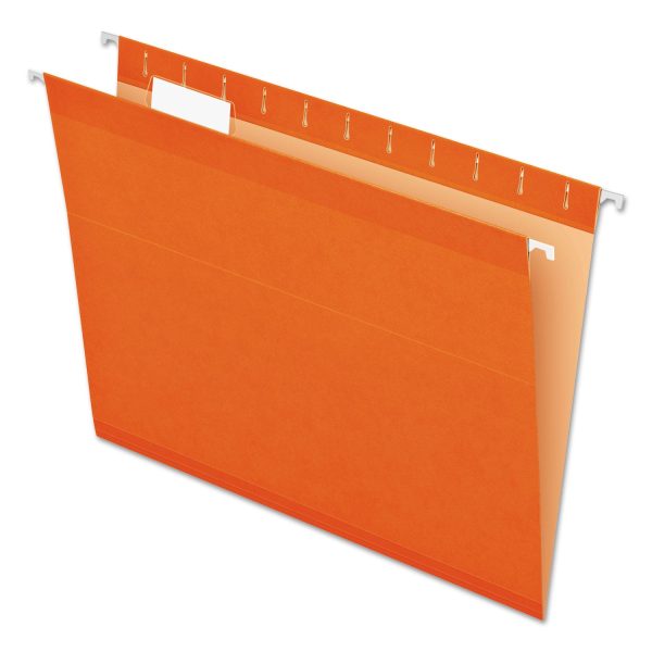 Colored Reinforced Hanging Folders, Letter Size, 1 5-Cut Tabs, Orange, 25 Box For Cheap