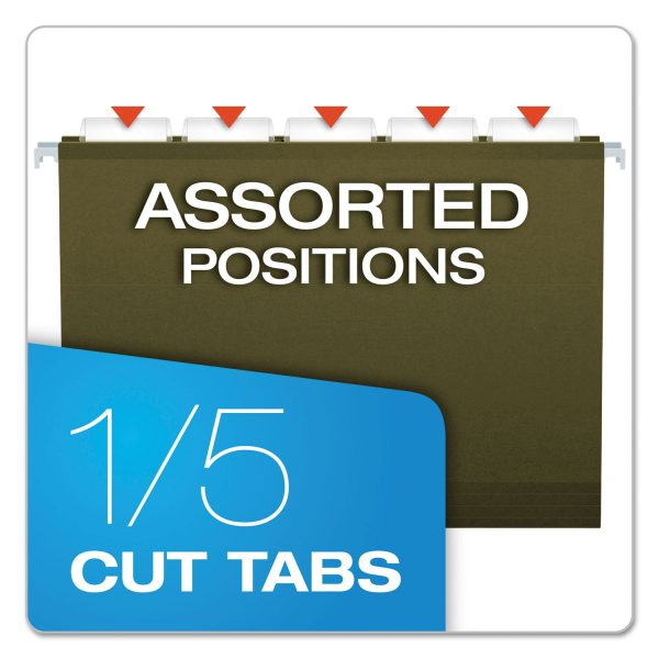 Reinforced Hanging File Folders with Printable Tab Inserts, Letter Size, 1 5-Cut Tabs, Standard Green, 25 Box Fashion - Image 4