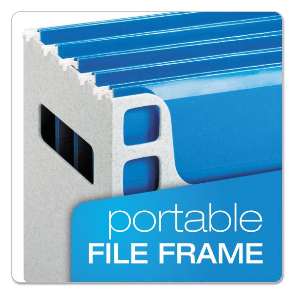 Desktop File With Hanging Folders, Letter Size, 6  Long, Granite Supply - Image 2