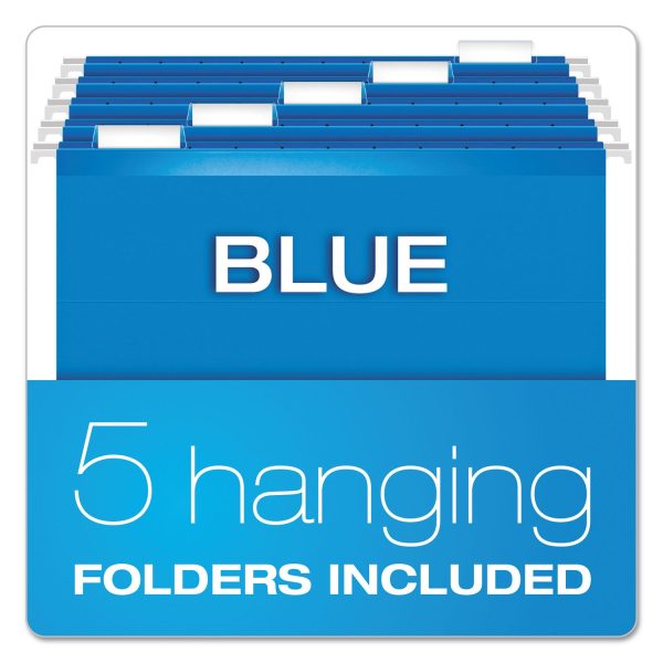 Desktop File With Hanging Folders, Letter Size, 6  Long, Blue For Discount - Image 3
