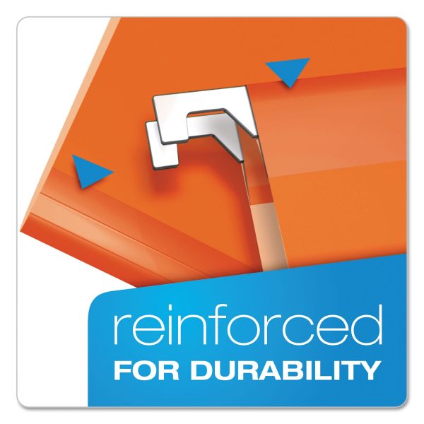 Colored Reinforced Hanging Folders, Letter Size, 1 5-Cut Tabs, Orange, 25 Box For Cheap - Image 2