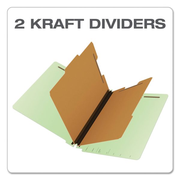 End Tab Classification Folders, 2  Expansion, 2 Dividers, 6 Fasteners, Legal Size, Pale Green Exterior, 10 Box Fashion - Image 4