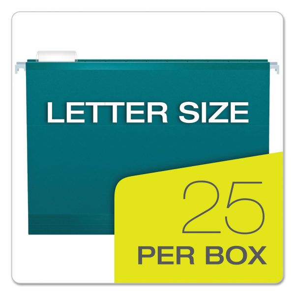 Colored Reinforced Hanging Folders, Letter Size, 1 5-Cut Tabs, Teal, 25 Box Hot on Sale - Image 5