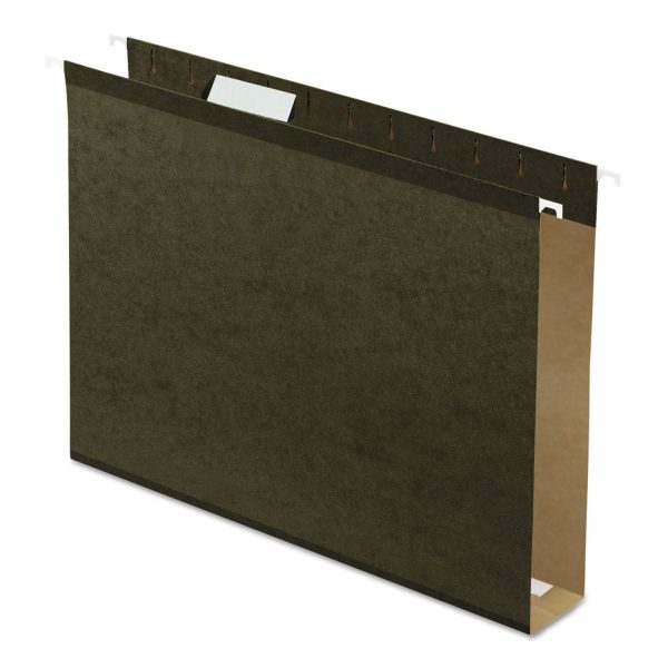 Extra Capacity Reinforced Hanging File Folders with Box Bottom, 2  Capacity, Letter Size, 1 5-Cut Tabs, Green, 25 Box Cheap