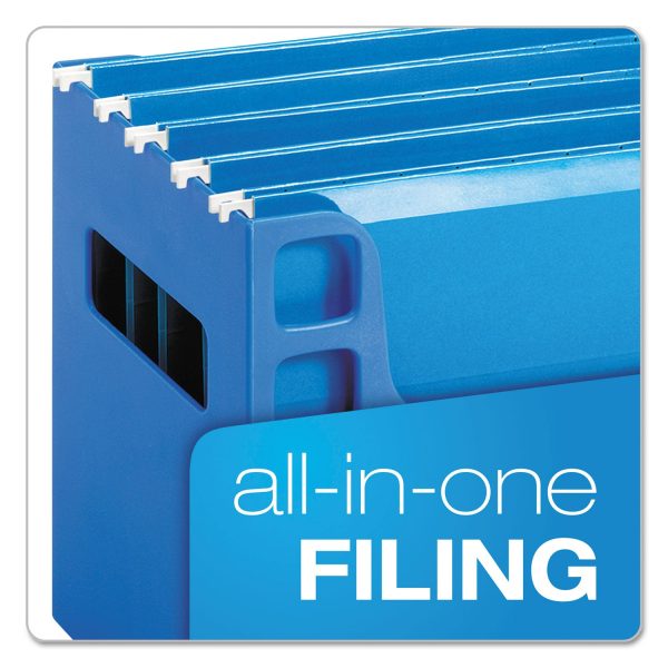 Desktop File With Hanging Folders, Letter Size, 6  Long, Blue For Discount - Image 2