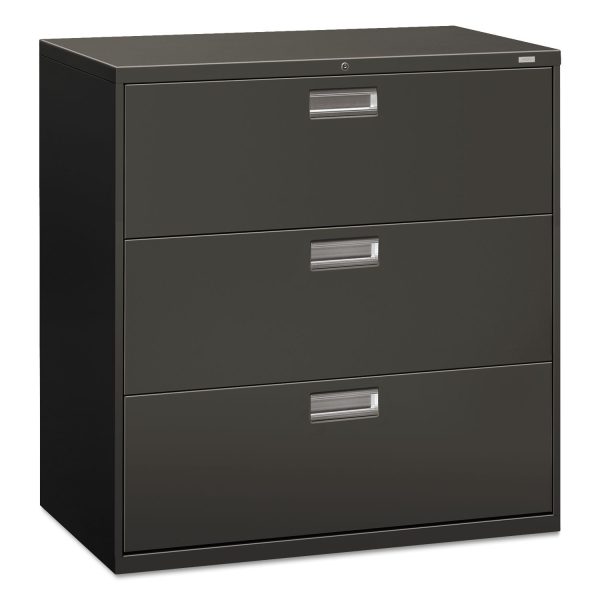 Brigade 600 Series Lateral File, 3 Legal Letter-Size File Drawers, Charcoal, 42  x 18  x 39.13 Cheap