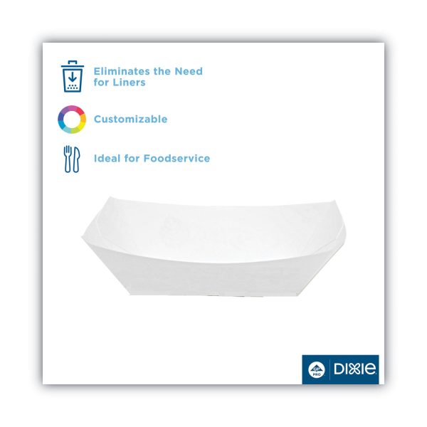 Kant Leek Polycoated Paper Food Tray, 3 lb Capacity, 5.88 x 8.4 x 2, White, 250 Pack, 2 Pack Carton Online - Image 2