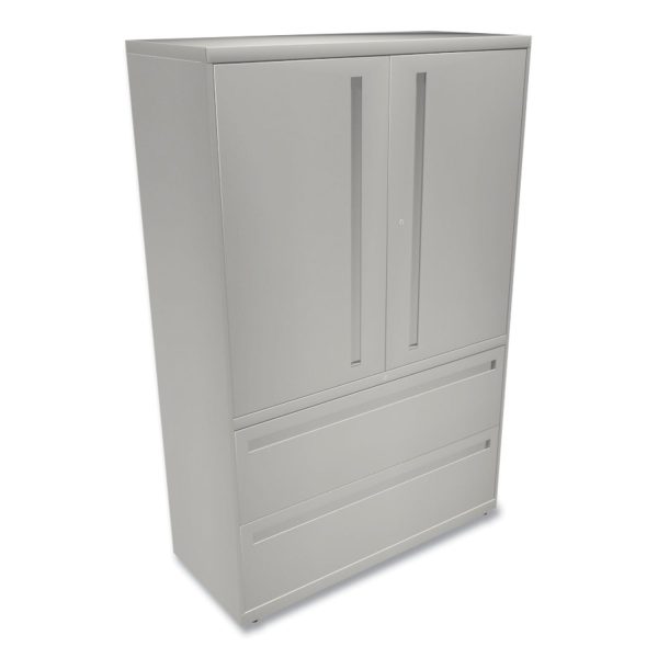 Brigade 700 Series Lateral File, Three-Shelf Enclosed Storage, 2 Legal Letter-Size File Drawers, Gray, 42  x 18  x 64.25 For Sale - Image 3