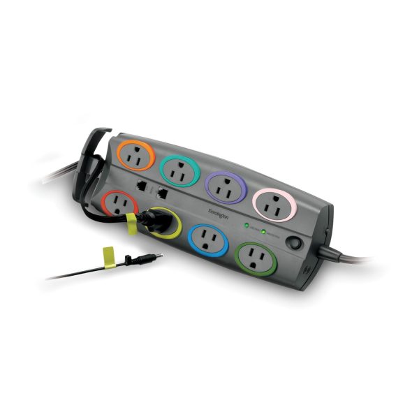 SmartSockets Surge Protector, 8 AC Outlets, 8 ft Cord, 3,090 J, Dark Gray For Discount - Image 3