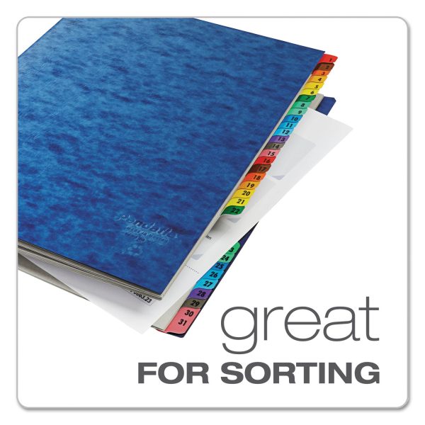 Expanding Desk File, 31 Dividers, Date Index, Letter Size, Blue Cover For Sale - Image 5