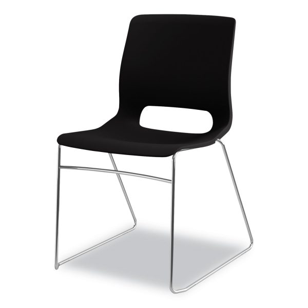 Motivate High-Density Stacking Chair, Supports Up to 300 lb, 17.75  Seat Height, Onyx Seat, Black Back, Chrome Base, 4 Carton Hot on Sale - Image 3