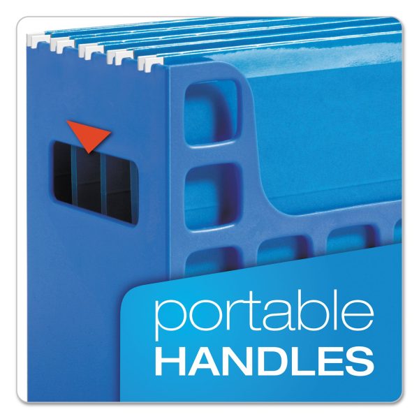 Desktop File With Hanging Folders, Letter Size, 6  Long, Blue For Discount - Image 5