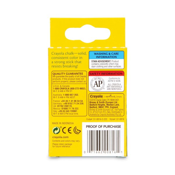 Chalk, 3  x 0.38  Diameter, 6 Assorted Colors, 12 Sticks Box Online - Image 3