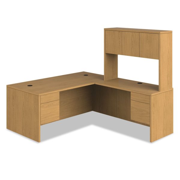 10500 Series  L  Workstation Single Pedestal Desk, 66  x 30  x 29.5 , Harvest Hot on Sale - Image 2