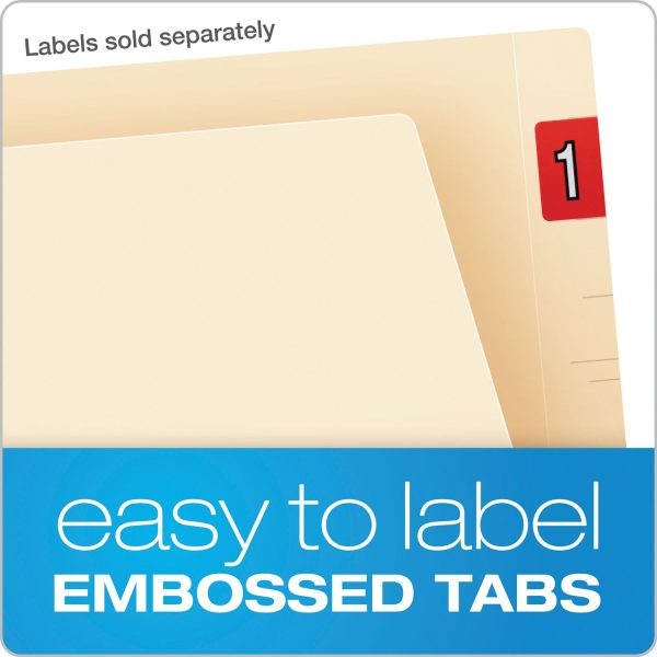 Manila Laminated Spine Shelf File Folders, Straight Tabs, Letter Size, Manila, 100 Box For Discount - Image 4