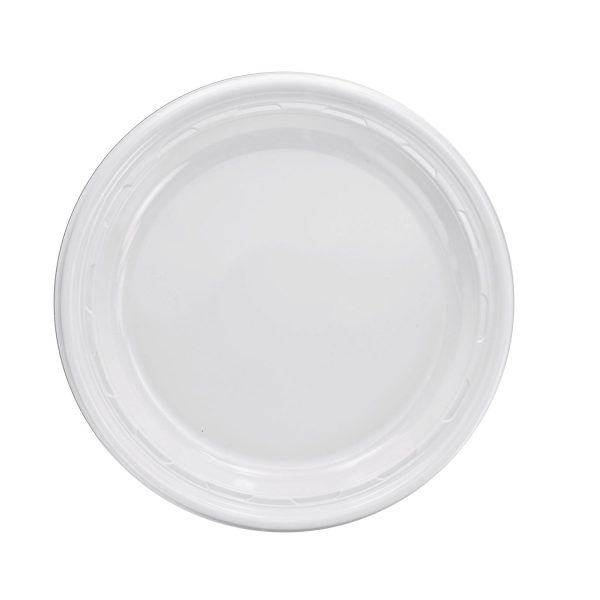 Famous Service Plastic Dinnerware, Plate, 9 , White, 125 Pack, 4 Packs Carton Cheap