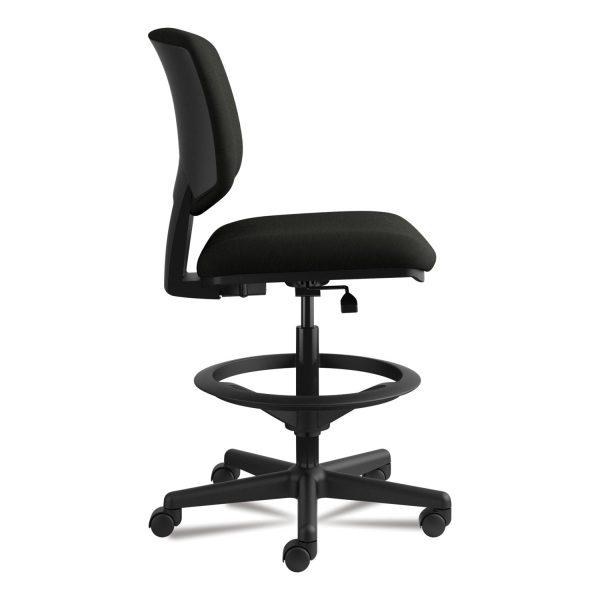 Volt Series Leather Adjustable Task Stool, Supports Up to 275 lb, 22.88  to 32.38  Seat Height, Black Online - Image 5