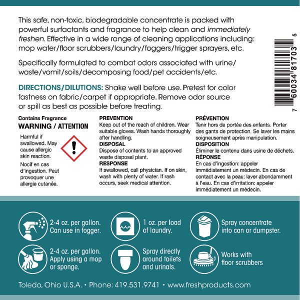 Conqueror 103 Odor Counteractant Concentrate, Cherry, 1 gal Bottle, 4 Carton Online Hot Sale - Image 4