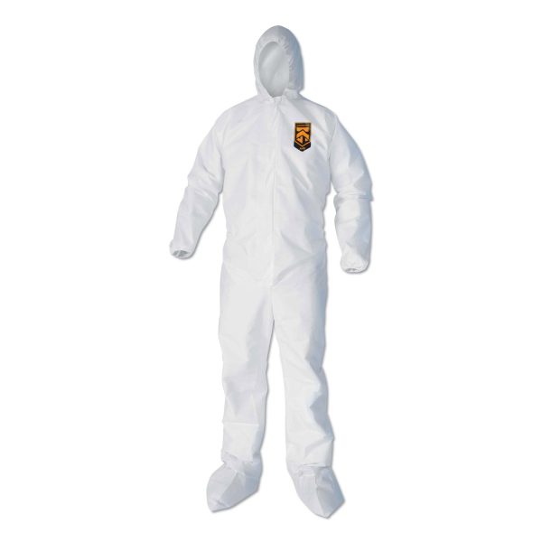 A40 Elastic-Cuff, Ankle, Hood and Boot Coveralls, 2X-Large, White, 25 Carton Online Hot Sale