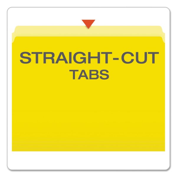 Colored File Folders, Straight Tabs, Letter Size, Yellow Light Yellow, 100 Box Cheap - Image 2