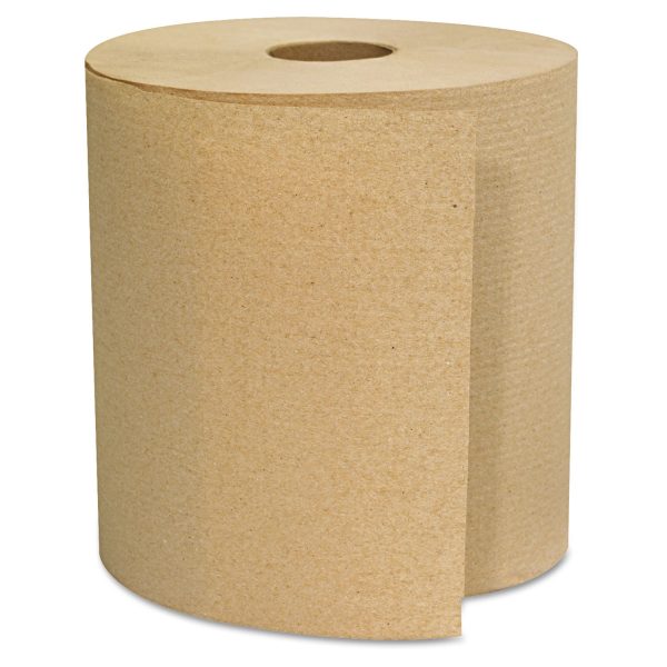 Hardwound Towels, 1-Ply, 800 ft, Brown, 6 Rolls Carton Supply - Image 3