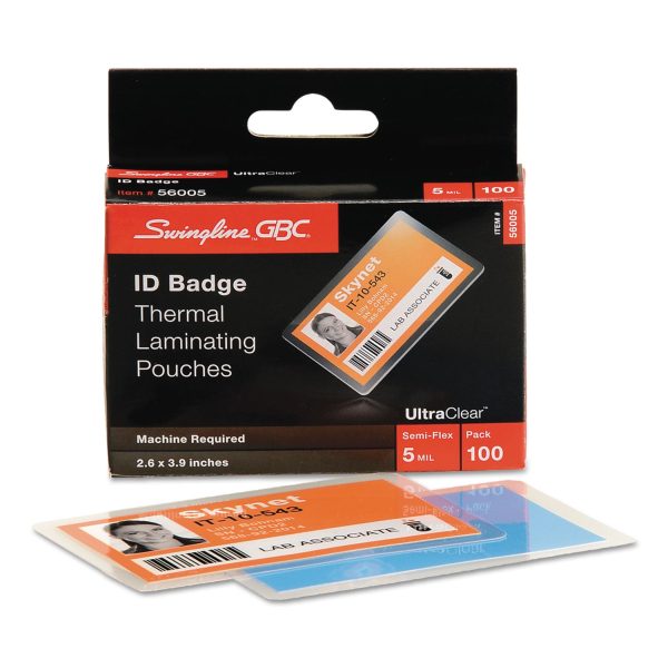 UltraClear Thermal Laminating Pouches, 5 mil, 3.88  x 2.63 , Gloss Clear, 100 Box Sale