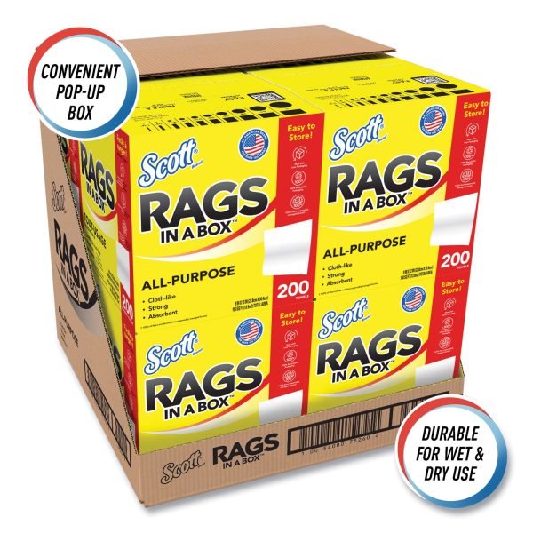 Rags in a Box, POP-UP Box, 12 x 9, White, 200 Box, 8 Boxes Carton Discount - Image 4