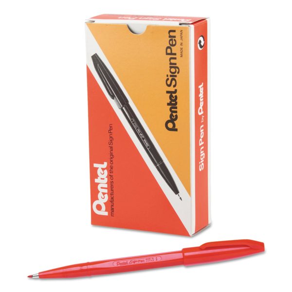 Sign Pen Fine Point Color Marker, Extra-Fine Bullet Tip, Red, Dozen Online Hot Sale