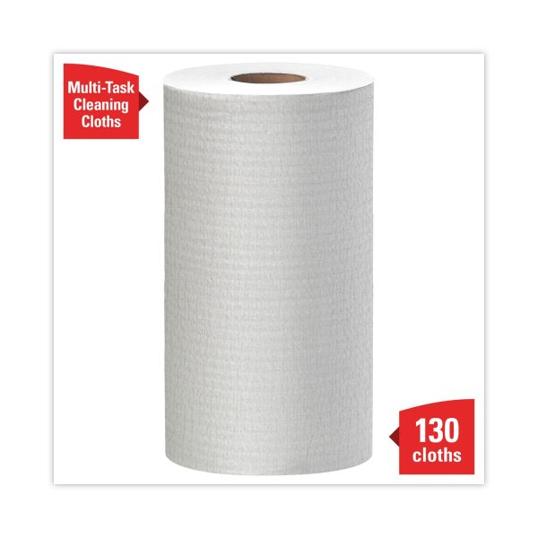 General Clean X60 Cloths, Small Roll, 9.8 x 13.4, White, 130 Roll, 12 Rolls Carton Supply - Image 3
