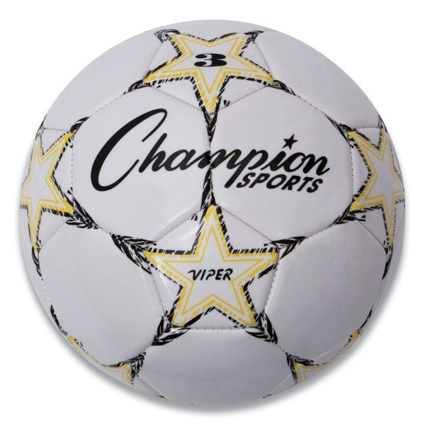 VIPER Soccer Ball, No. 3 Size, 7.25  to 7.5  Diameter, White Online Hot Sale