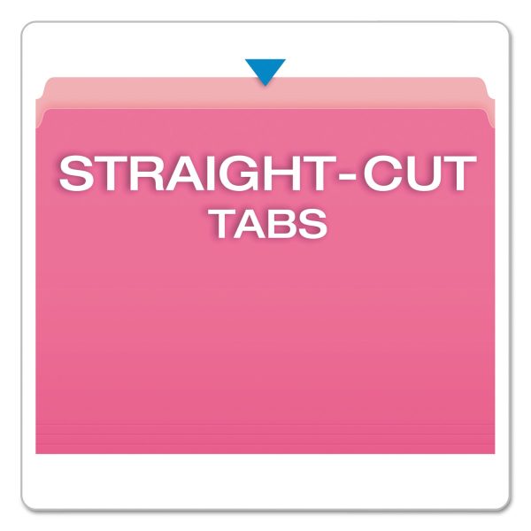 Colored File Folders, Straight Tabs, Letter Size, Pink Light Pink, 100 Box Cheap - Image 2