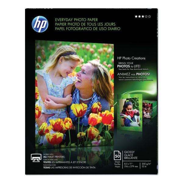 Everyday Photo Paper, 8 mil, 8.5 x 11, Glossy White, 50 Pack Discount