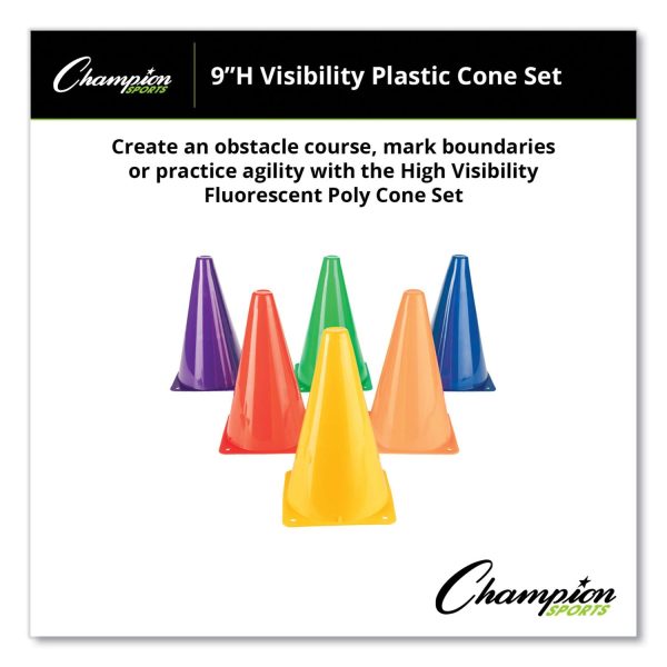 Indoor Outdoor High Visibility Plastic Cone Set, Assorted Colors, 6 Box Sale - Image 3