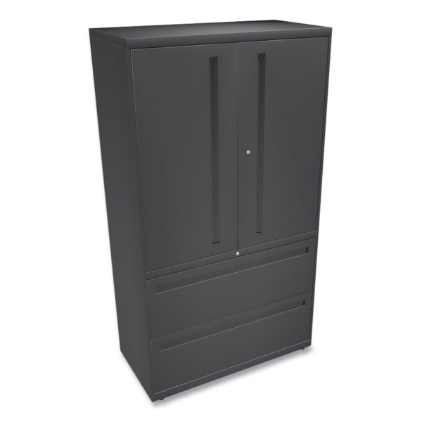 Brigade 700 Series Lateral File, Three-Shelf Enclosed Storage, 2 Legal Letter-Size File Drawers, Charcoal, 36  x 18  x 64.25 For Cheap - Image 3