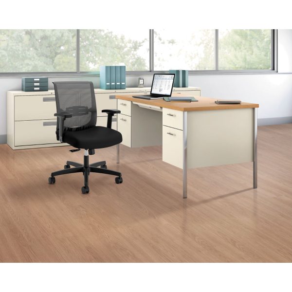 34000 Series Double Pedestal Desk, 60  x 30  x 29.5 , Harvest Putty Cheap - Image 3