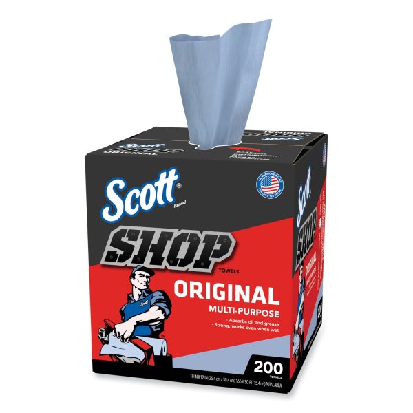 Shop Towels, POP-UP Box, 1-Ply, 9 x 12, Blue, 200 Box, 8 Boxes Carton Online Sale