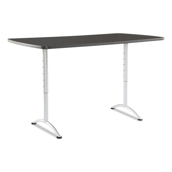 ARC Adjustable-Height Table, Rectangular, 36  x 72  x 30  to 42 , Graphite Top, Silver Base For Discount