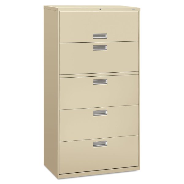 Brigade 600 Series Lateral File, 4 Legal Letter-Size File Drawers, 1 Roll-Out File Shelf, Putty, 36  x 18  x 64.25 Discount