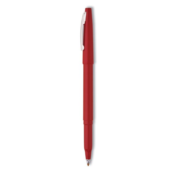 Rolling Writer Roller Ball Pen, Stick, Medium 0.8 mm, Red Ink, Red Barrel, Dozen For Discount