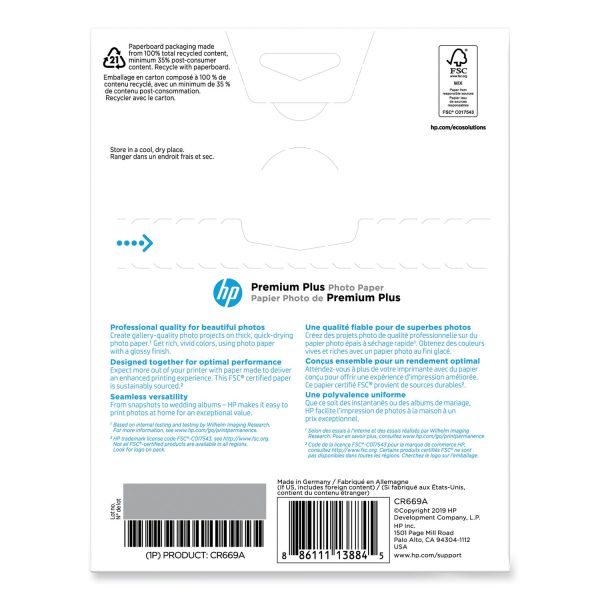 Premium Plus Photo Paper, 11.5 mil, 5 x 7, Glossy White, 60 Pack Supply - Image 3