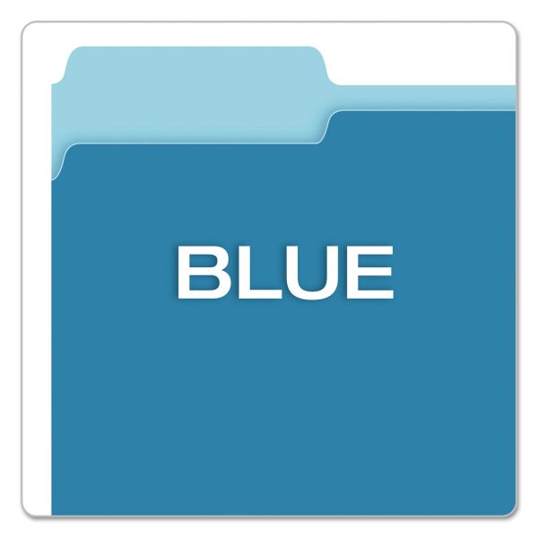 Colored File Folders, 1 3-Cut Tabs: Assorted, Letter Size, Blue Light Blue, 100 Box on Sale - Image 4