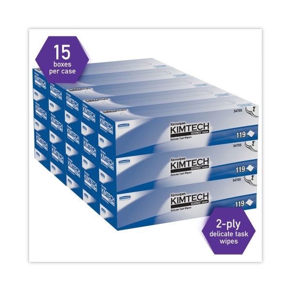 Kimwipes Delicate Task Wipers, 2-Ply, 11.8 x 11.8, Unscented, White, 120 Box, 15 Boxes Carton Discount - Image 4