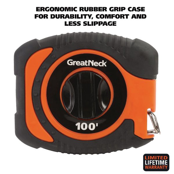 English Rule Measuring Tape, 0.38  x 100 ft, Steel, Yellow For Sale - Image 2