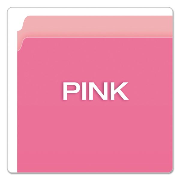 Colored File Folders, Straight Tabs, Letter Size, Pink Light Pink, 100 Box Cheap - Image 4