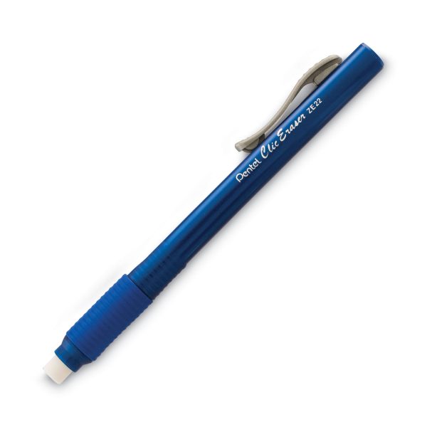 Clic Eraser Grip Eraser, For Pencil Marks, White Eraser, Blue Barrel Online Sale - Image 3